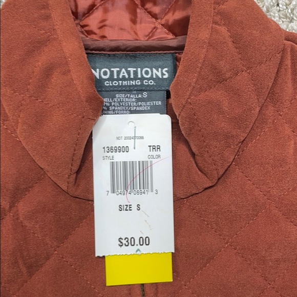 NWT Notation Collection Co Rust Vest size SMALL - Picture 2 of 6